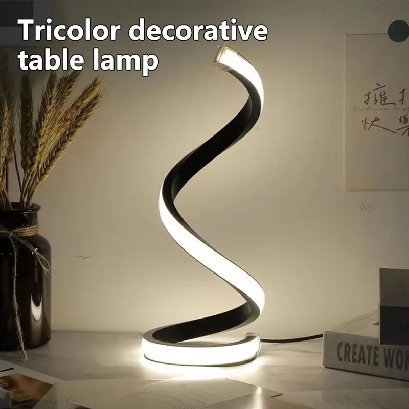 2025 Spiral Deformable LED Bedside Lamp