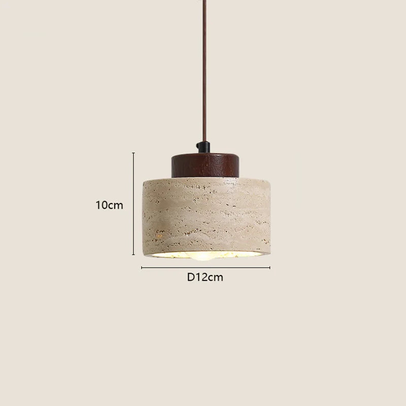 Japanese Wabi-Sabi Yellow Stone Bedside Hanging Lamp