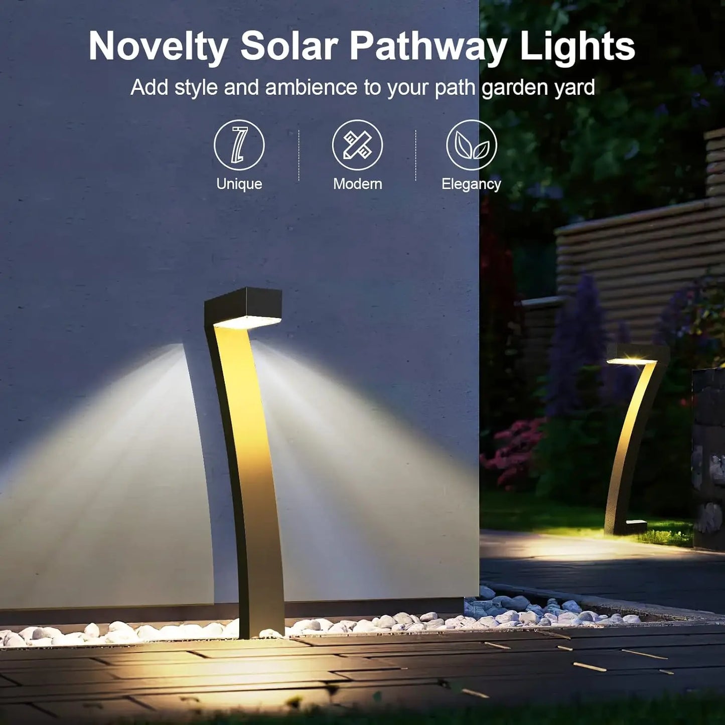 6Pack Bright Solar Pathway Lights Auto On/Off