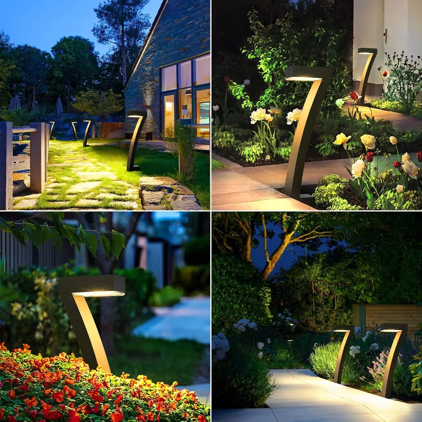 6Pack Bright Solar Pathway Lights Auto On/Off