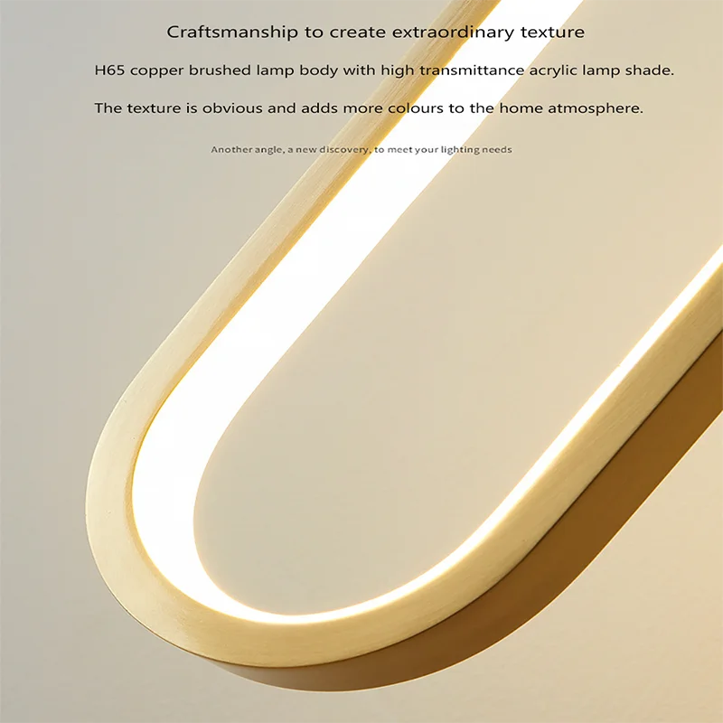 Modern Minimalist Gold & Black LED Pendant Chandelier