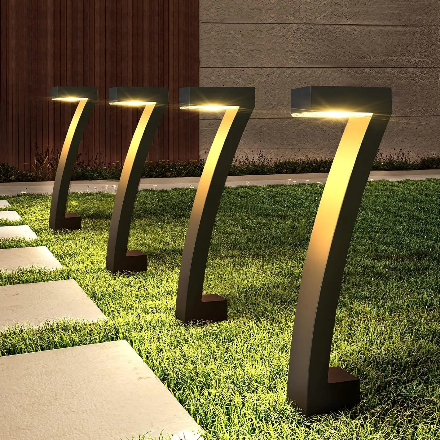 6Pack Bright Solar Pathway Lights Auto On/Off