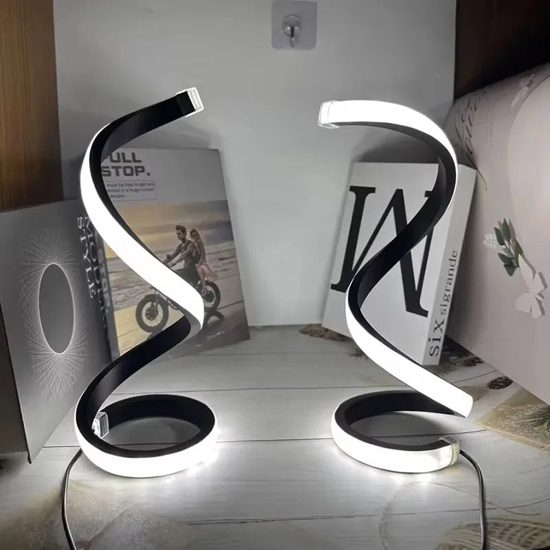 2025 Spiral Deformable LED Bedside Lamp