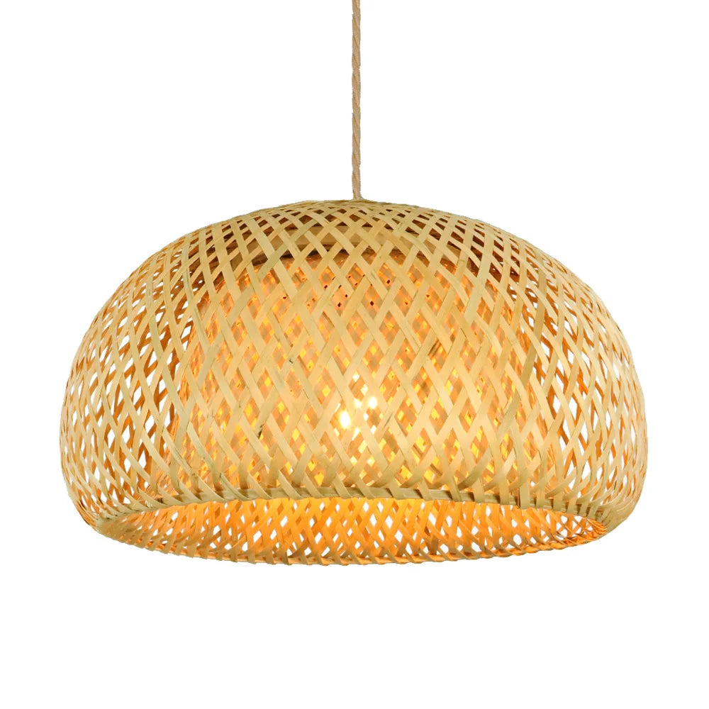 Bamboo Rattan Pendant Lamp 30cm Hand-Woven