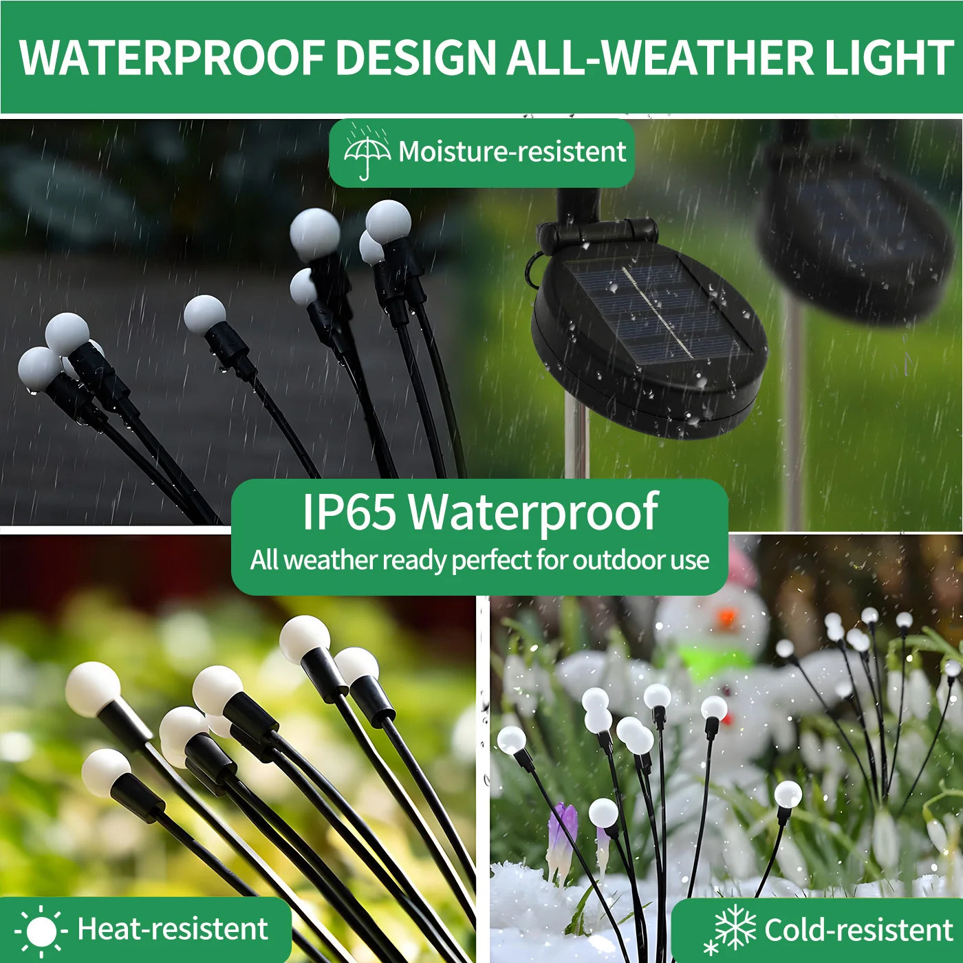 8-Head Solar Firefly LED Garden Lights Waterproof