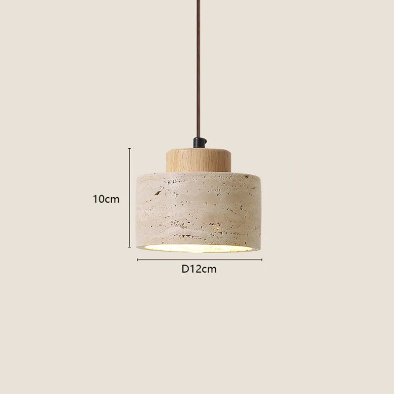 Japanese Wabi-Sabi Yellow Stone Bedside Hanging Lamp