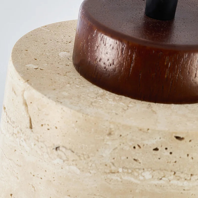 Japanese Wabi-Sabi Yellow Stone Bedside Hanging Lamp