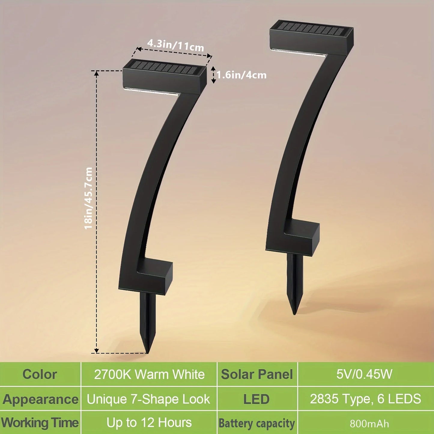 6Pack Bright Solar Pathway Lights Auto On/Off