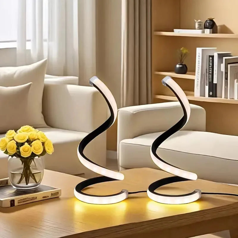 2025 Spiral Deformable LED Bedside Lamp