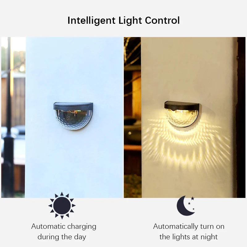 Solar Wall Lamp 6LED Outdoor Waterproof Warm White