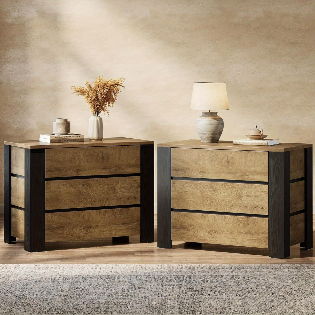 36" Wide 3-Drawer Nightstand