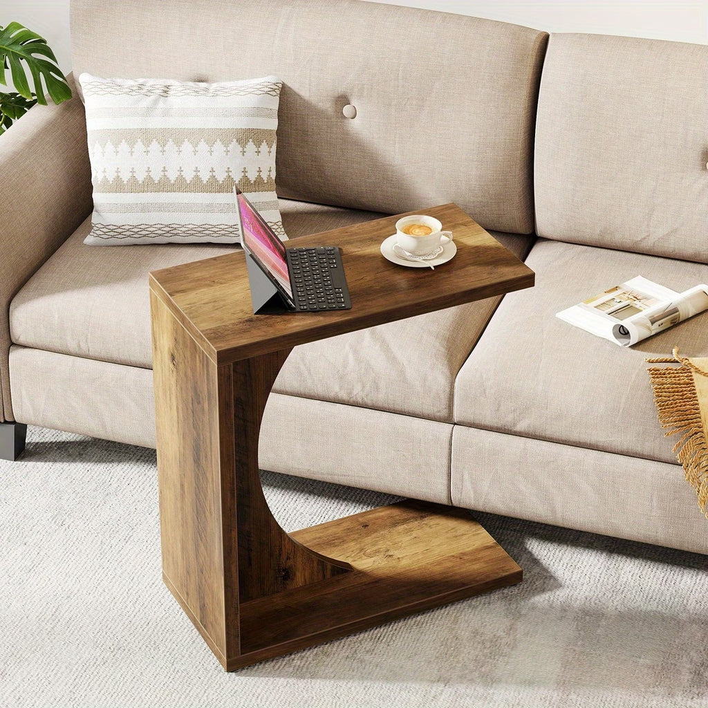 Compact C-Shaped Side Table