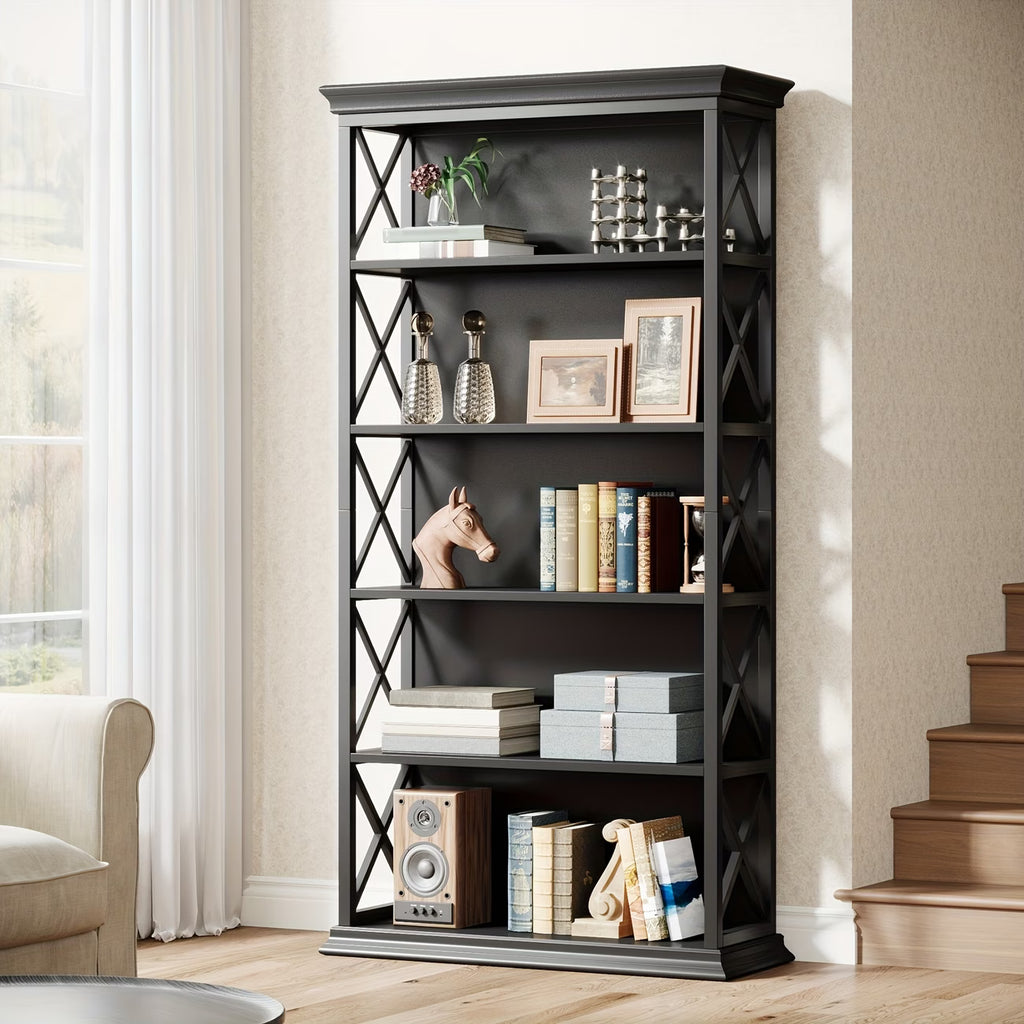 71" Industrial 5-Tier Bookcase