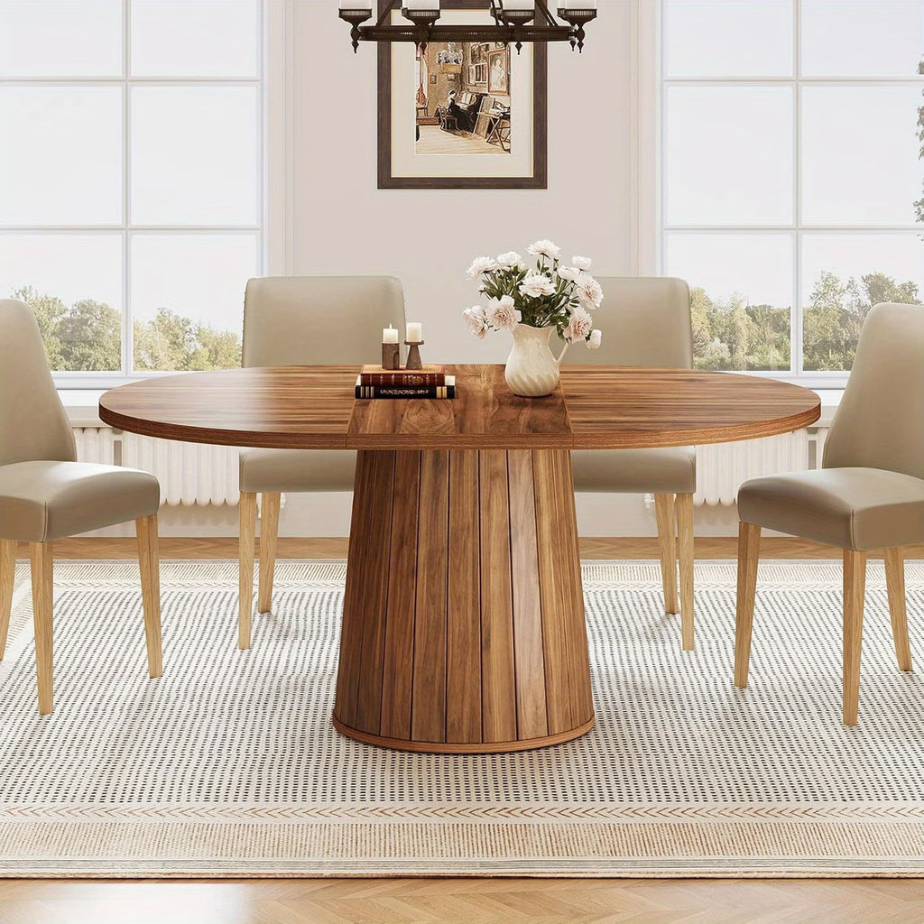 55" Farmhouse Oval Dining Table for 6
