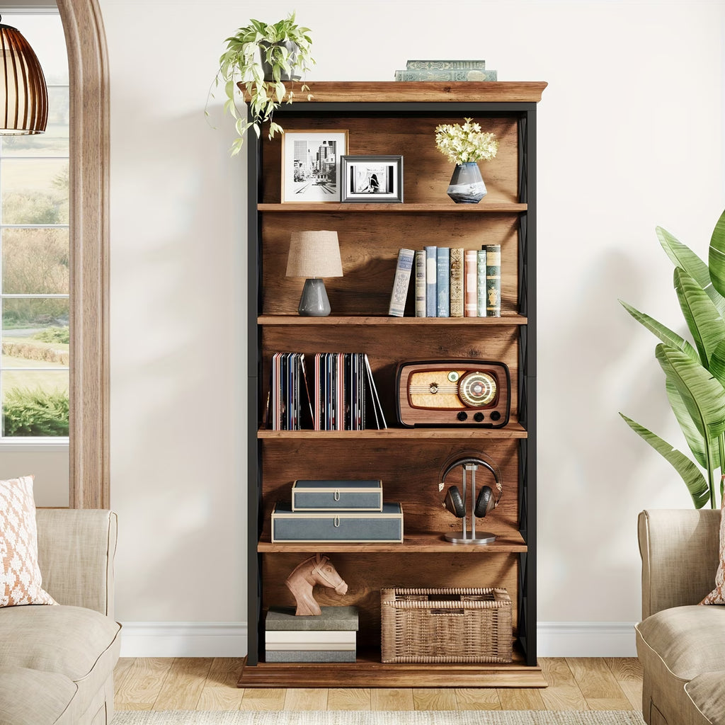 71" Industrial 5-Tier Bookcase