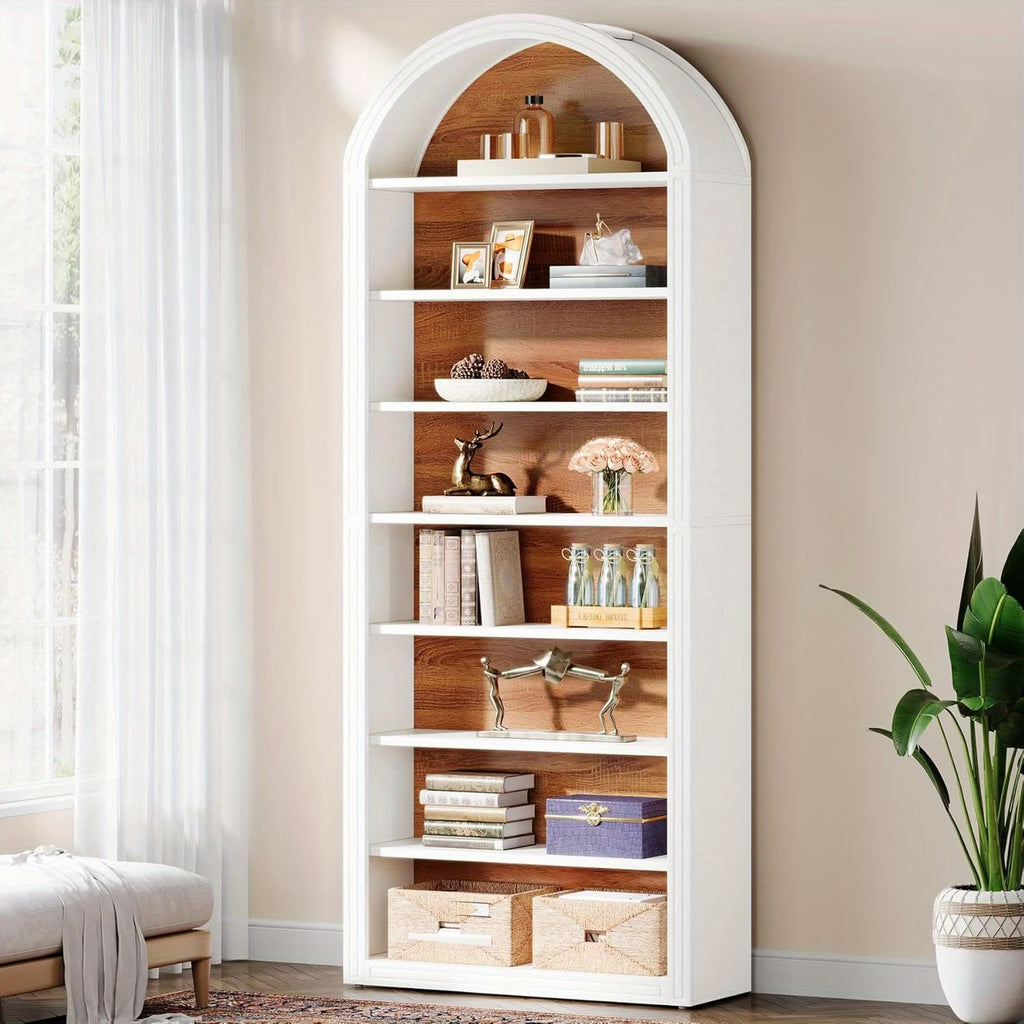 78" 8-Tier Arched Bookcase