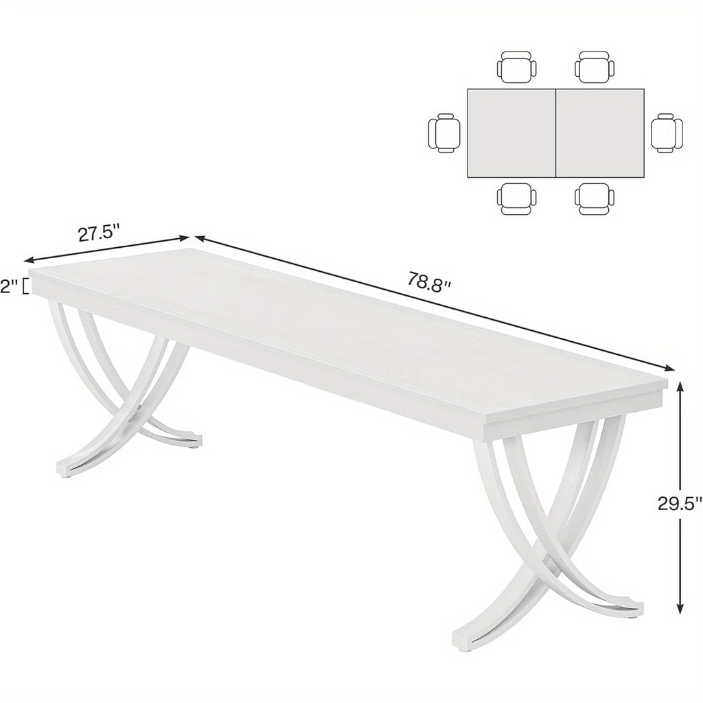 78" Farmhouse Dining Table for 6–8