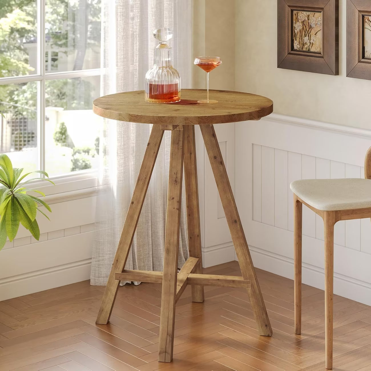 31.5" Round Counter Height Dining Table for 2