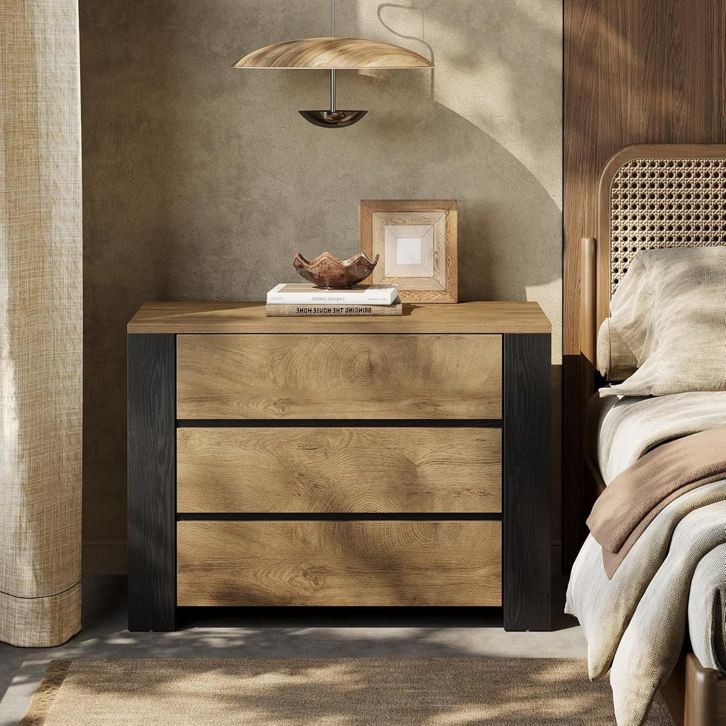 36" Wide 3-Drawer Nightstand