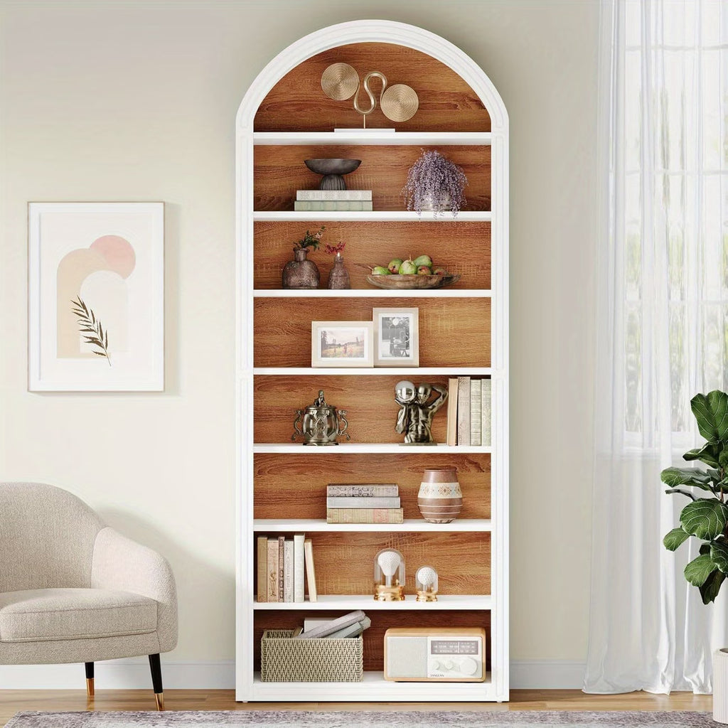 78" 8-Tier Arched Bookcase