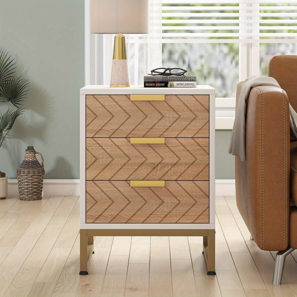 Modern Chevron Nightstand Set of 2