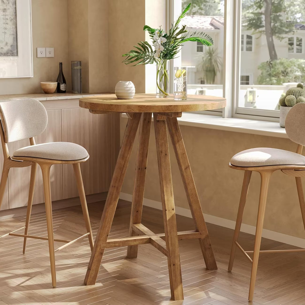 31.5" Round Counter Height Dining Table for 2