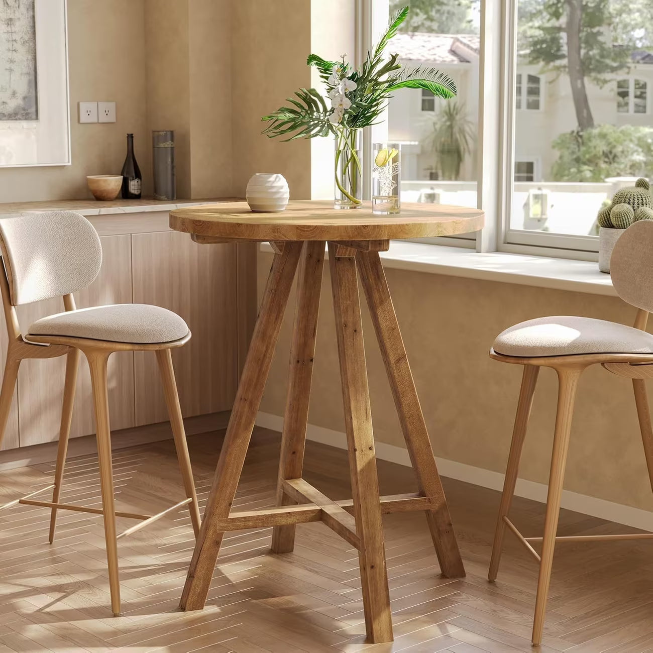 31.5" Round Counter Height Dining Table for 2