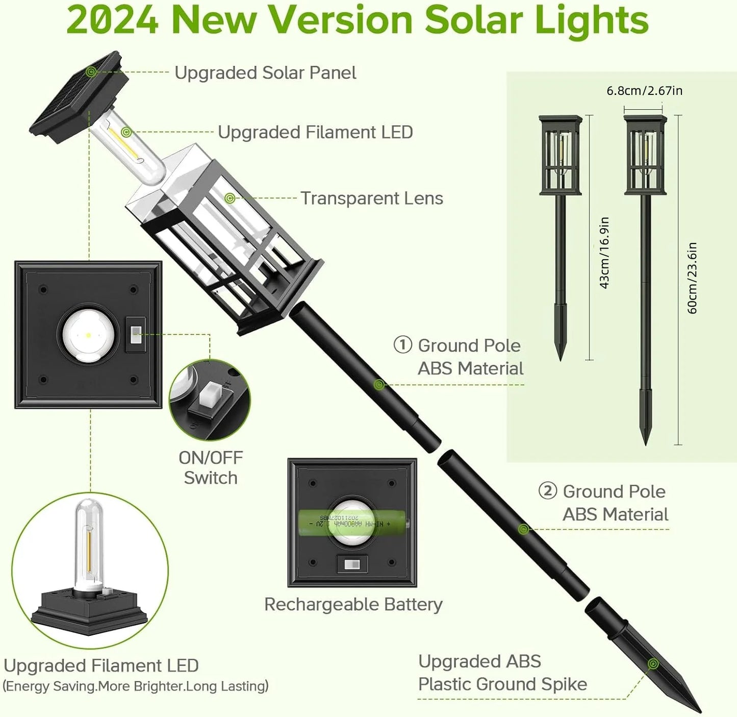 2/6/8 Pack Super Bright Solar Pathway Lights