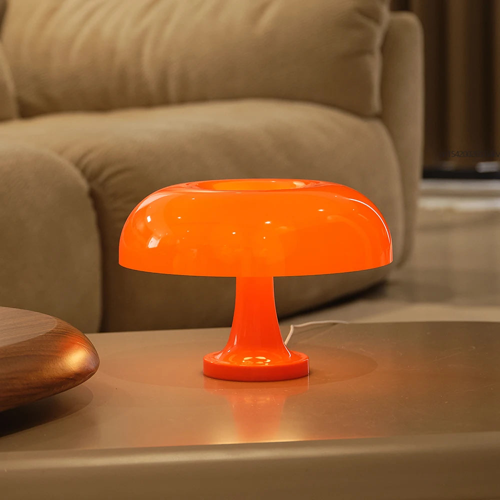 Classic Bauhaus Mushroom Table Lamp Orange