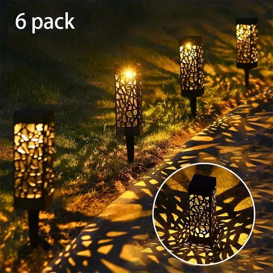 6PCS Solar LED Garden Stake Lights Waterproof