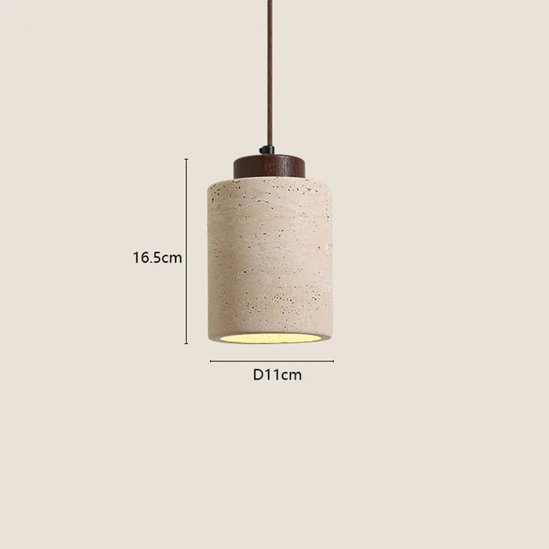 Japanese Wabi-Sabi Yellow Stone Bedside Hanging Lamp