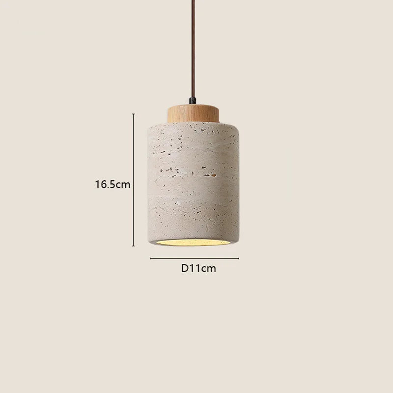 Japanese Wabi-Sabi Yellow Stone Bedside Hanging Lamp