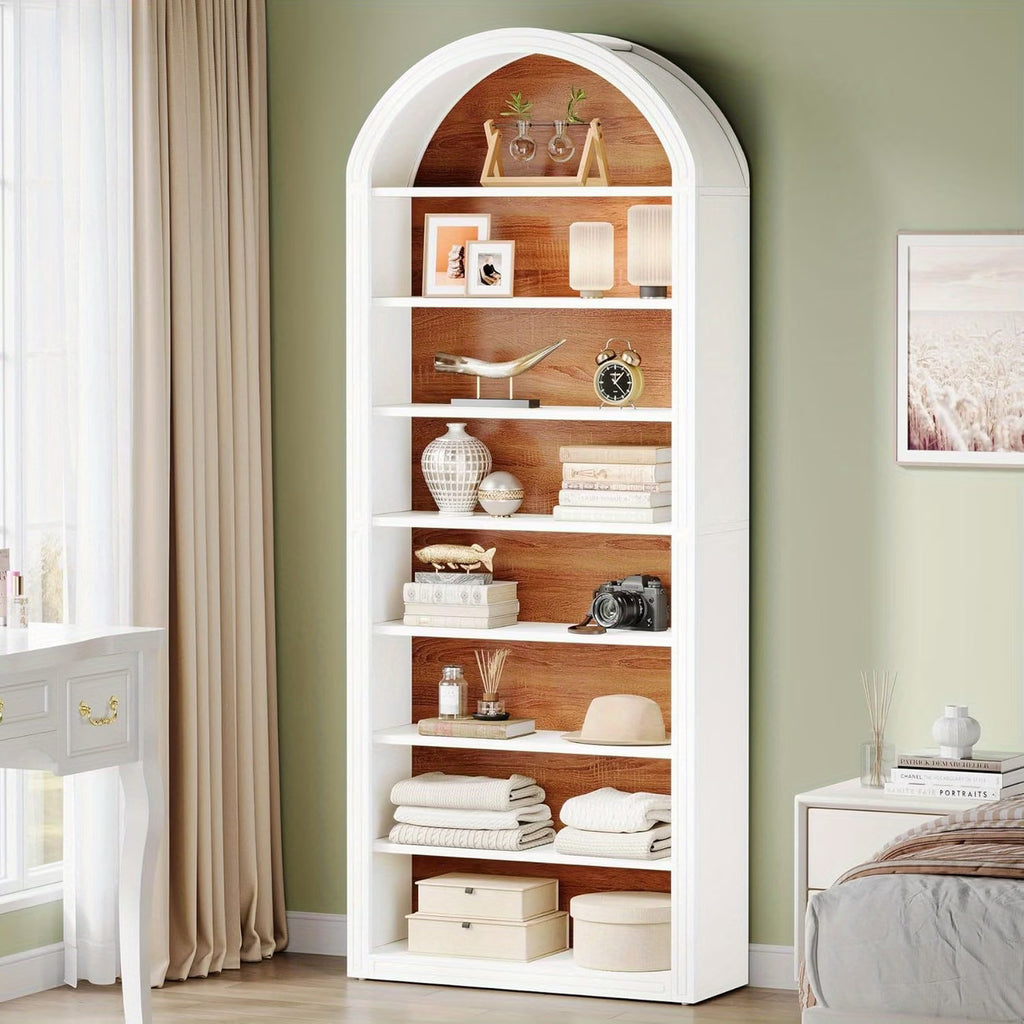 78" 8-Tier Arched Bookcase