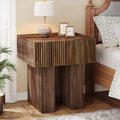 Modern Fluted Nightstand with Drawer