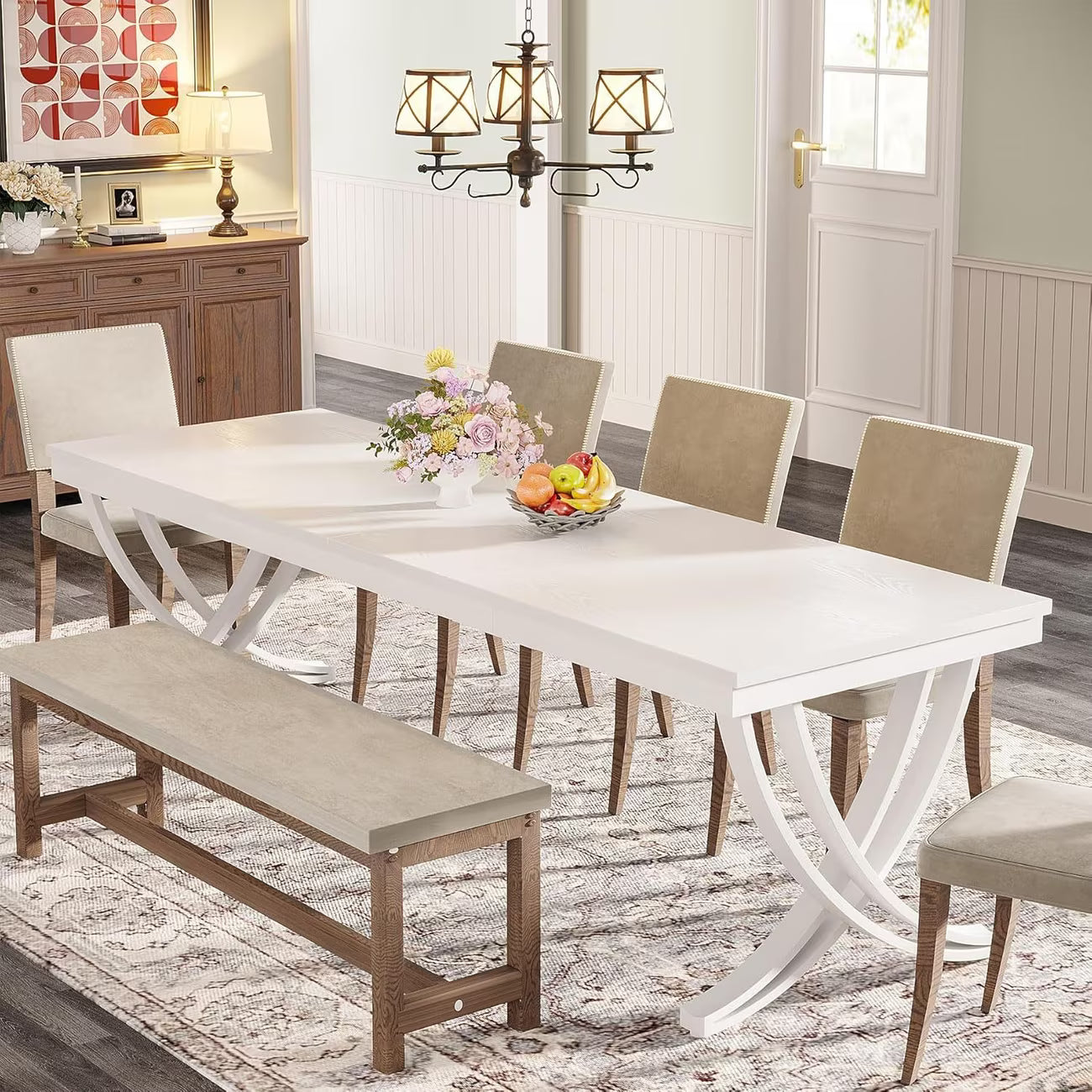 78" Farmhouse Dining Table for 6–8