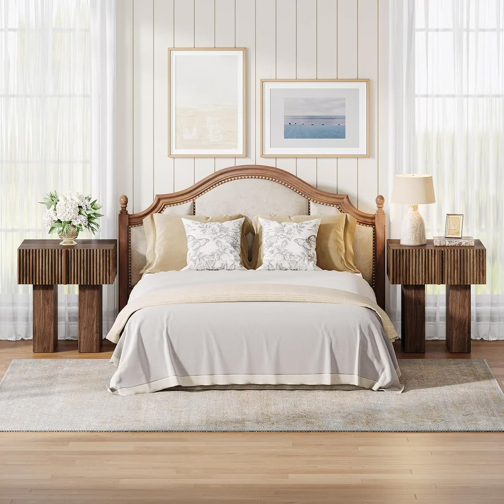 Modern Fluted Nightstand with Drawer