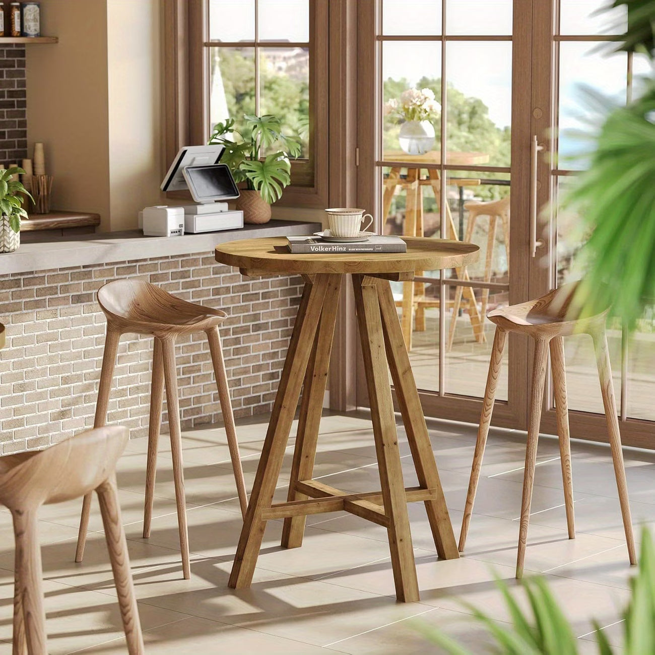 31.5" Round Counter Height Dining Table for 2