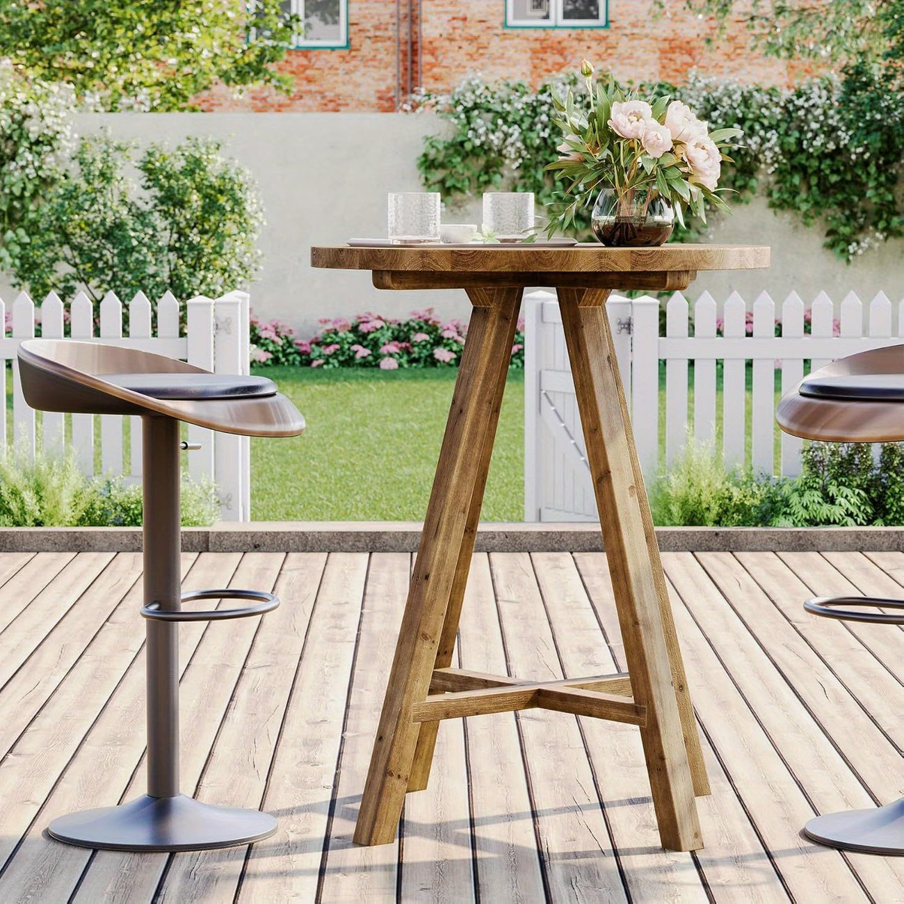 31.5" Round Counter Height Dining Table for 2